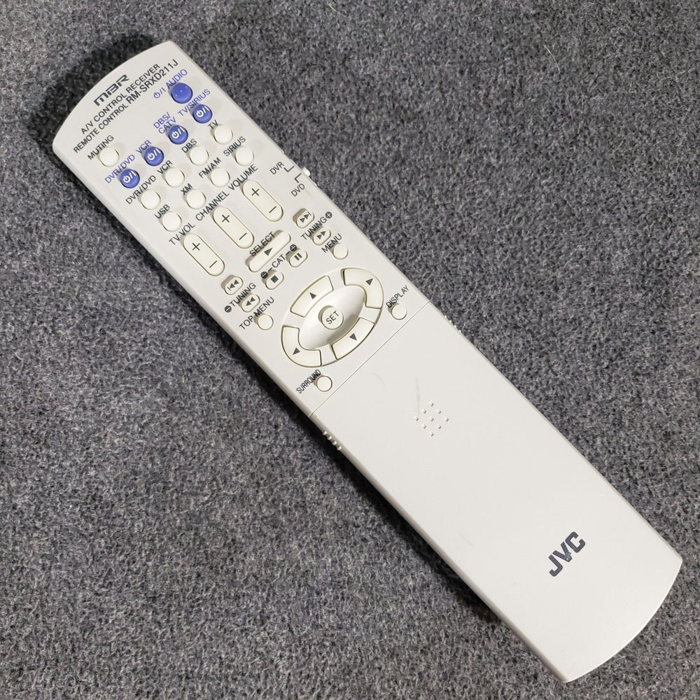 JVC Remote Control RM-SRXD211J A/V Receiver Gray Sliding Panel Multi-Brand MBR